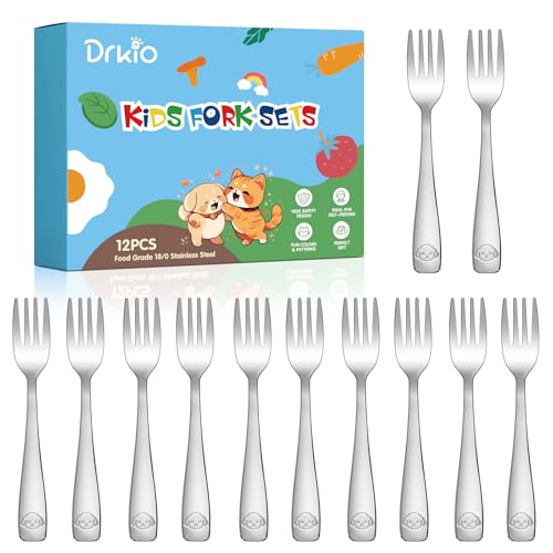 12-Piece Stainless Steel Toddler Forks Set Kids Silverware