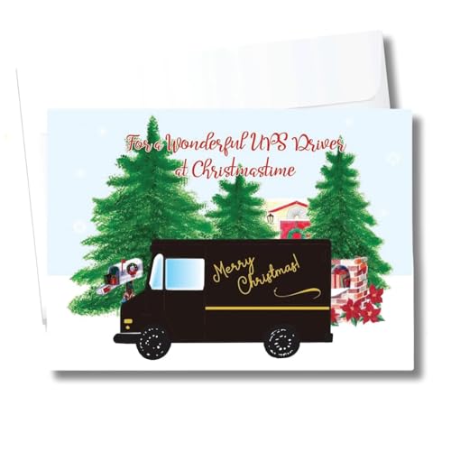 Thank You Christmas Card for Delivery Driver - Holiday Appreciation Card with Envelope