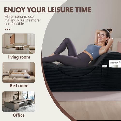 Ergonomic Yoga Chaise Lounge Chair with Headrest and Lumbar Support