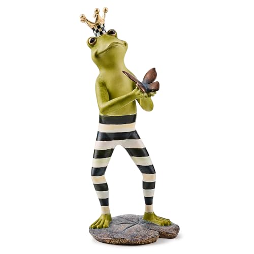 MacKenzie-Childs Fergal the Frog Garden Statue with Butterfly Decor