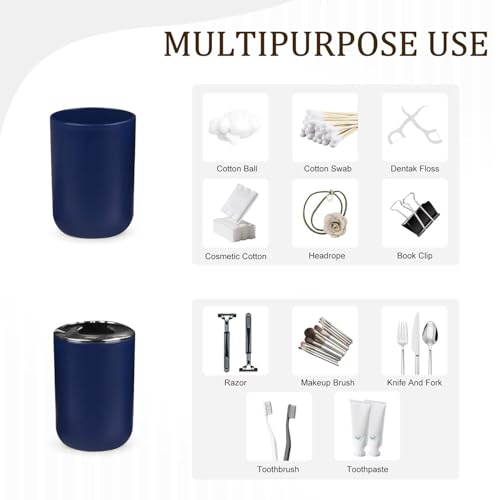 6-Piece Bathroom Accessory Set in Royal Blue, Durable Plastic Bath Ensemble