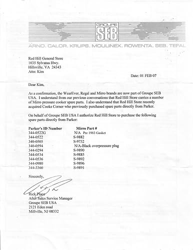 S-9882 Pressure Canner Gasket for Select Models Made After 1983