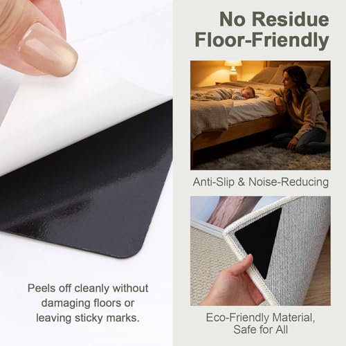 12-Piece Non-Slip Rug Gripper Pads for Hardwood Floors and Tiles