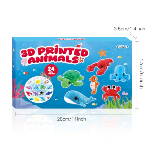 24-Day Christmas Advent Calendar with 3D Printed Sea Animal Fidget Toys