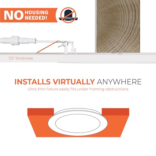 HALO HLB 6 inch LED Recessed Lighting Canless Dimmable Ceiling Light with Selectable Lumens and Selectable Color Temperature 2700K-5000K Wet Location Indoor Outdoor Soffit Downlight HLB6LSFS5