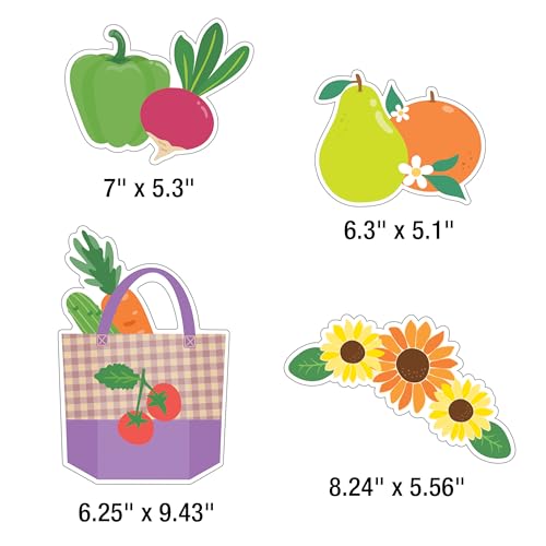 41pc Farmers Market Classroom Bulletin Board Set - Fruit Theme Decor