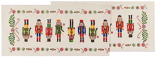 Now Designs Nutcracker Christmas Table Runner 72x13 Inches Cotton Holiday Decor