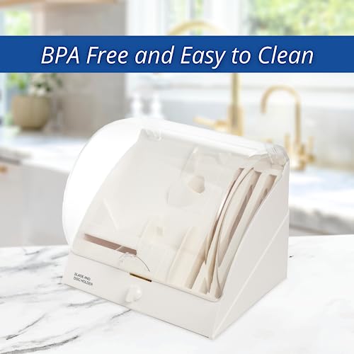 Food Processor Blade and Disc Storage Holder with Locking Door