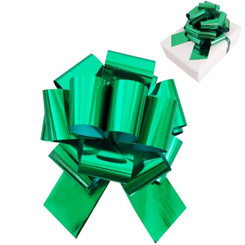 12 Inch Green Large Pull Bow - Giant Gift Wrap Decoration & Party Accessory