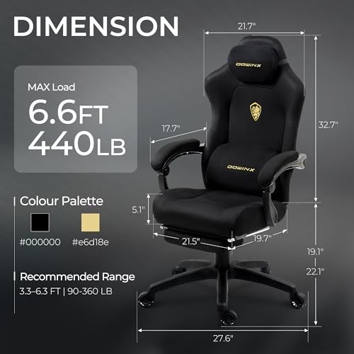 Ergonomic Gaming Chair for Big and Tall, Suede Fabric with Footrest