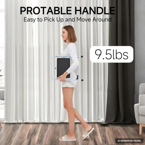 Foldable 1-Step Ladder Stool with Anti-Slip Wide Steps and Safety Handle