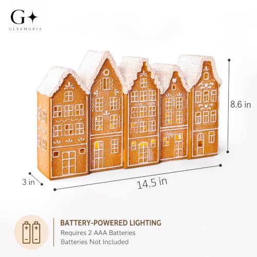Lighted Gingerbread House Christmas Decor - Indoor Holiday Village Scene