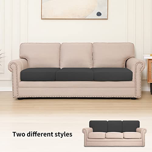 Stretch 3-Piece Couch Cushion Covers - Soft Washable Sofa Seat Protector