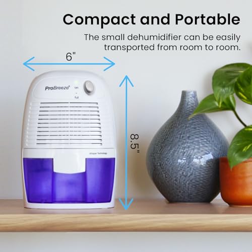 Pro Breeze Electric Mini Dehumidifier for Home, Compact & Portable