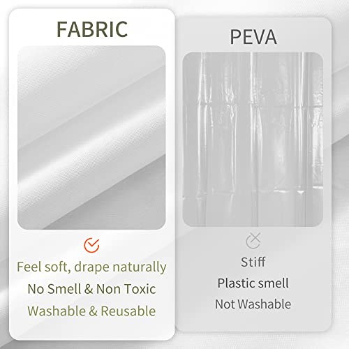 Alyvia Spring Waterproof Fabric Shower Curtain White 72x72