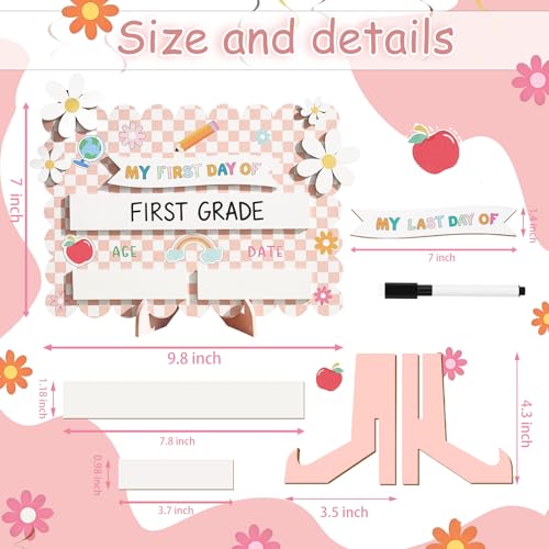 First and Last Day of School Chalkboard Sign with Erasable Markers