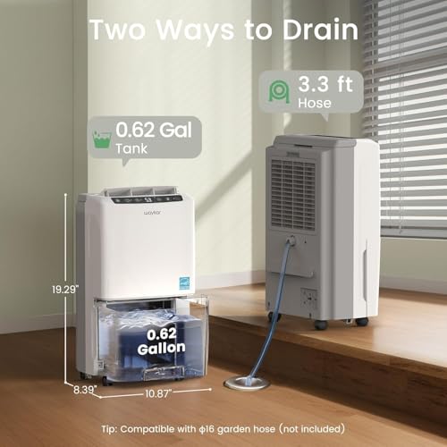 Energy Star 34-Pint Dehumidifier for Basement and Home with Auto Drainage