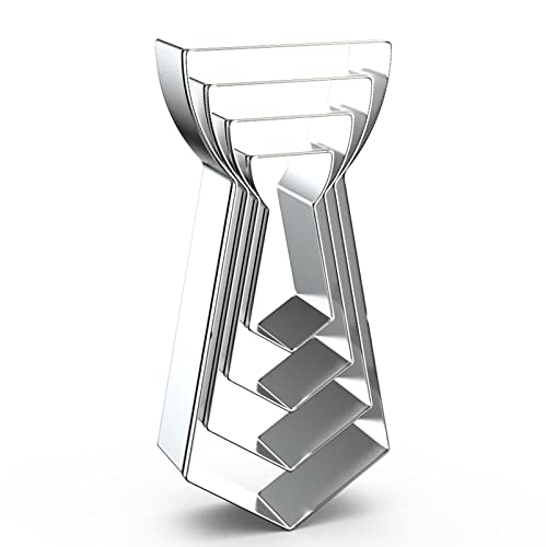 QAAQS Neck Tie Cookie Cutter Set (4 Pieces) 2–5 inch Stainless Steel – Variation: Neck Tie