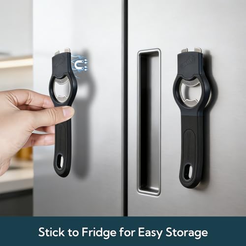 KITCHENDAO 2-in-1 Bottle Opener with Magnet - Manual Beer & Soda Cap Lifter, Dishwasher Safe, 1 Pack