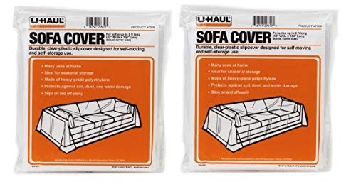 Plastic Sofa Covers for Moving & Storage - 2 Pack, Fits Couches Up to 8 Ft
