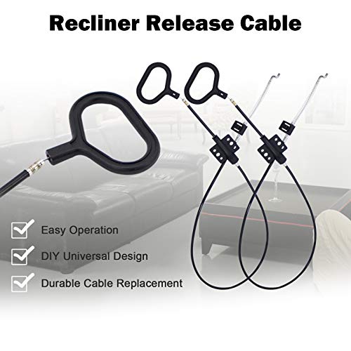 Universal Recliner Cable Replacement with D-Ring Pull Handle (2 Pack)
