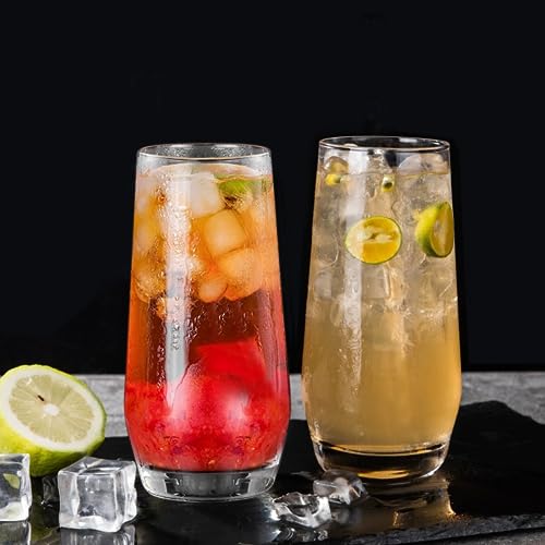 18oz Crystal Highball Glasses Set of 12 - Modern Durable Drinking Cups