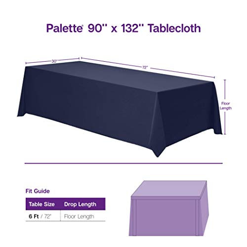 90 x 132 Inch Rectangular Polyester Tablecloth for 6-Foot Tables