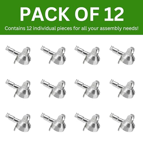 Zinc Plated Steel Bookshelf Pins & Shelf Support Pegs (#131372) - 12 Pack