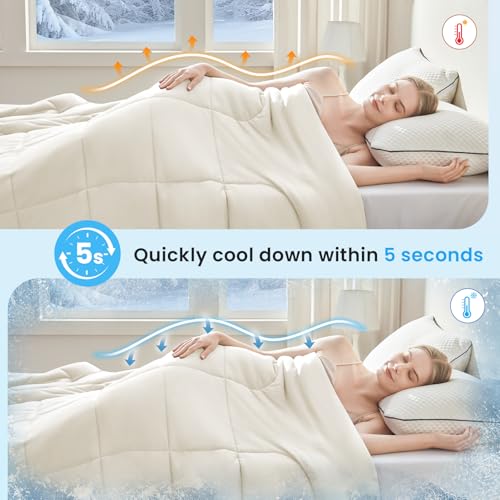 Cooling Comforter Queen Size - Lightweight Summer Blanket for Hot Sleepers