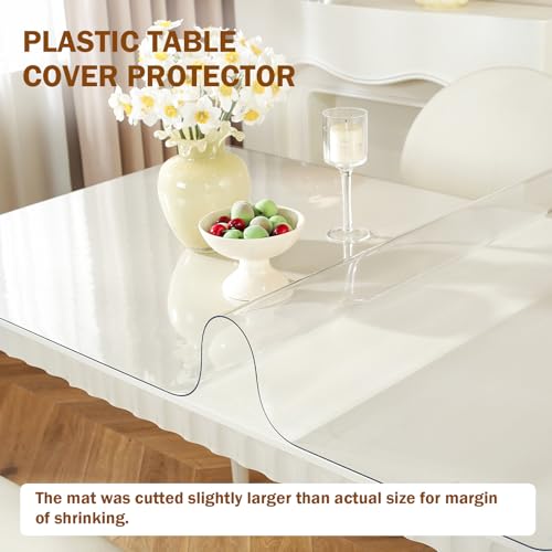 1.5mm Clear Table Protector 36 x 60 Inch, Heavy Duty Waterproof PVC Desk Mat