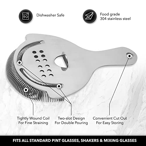 The Art of Craft 5.75 x 3.87-Inch Stainless Steel Hawthorne Cocktail Strainer