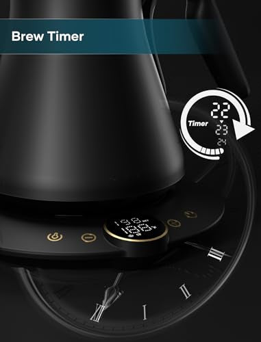 Electric Gooseneck Kettle, 0.9L Stainless Steel Pour Over Coffee Maker