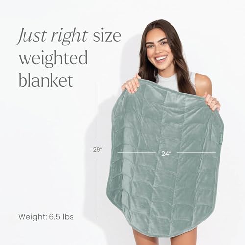6.5lb Compact Weighted Blanket for Relaxation and Sleep, Sage Green