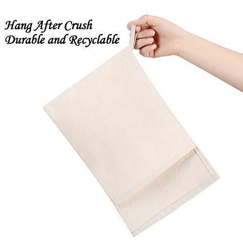 Boao 4 Pack Canvas Ice Crushing Bags for Bartenders, Reusable Cocktail Ice Bags