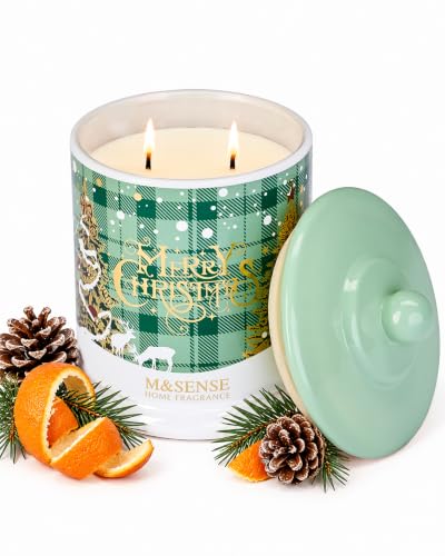 Pine Balsam Fir 2-Wick Soy Candle, 12.7oz—M&SENSE Christmas Glass Jar