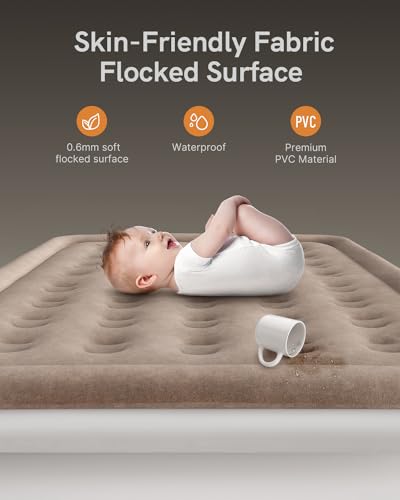 Queen Air Mattress with Built-in Pump - Fast Inflation, Waterproof