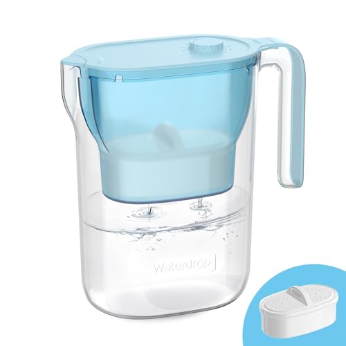 7-Cup Water Filter Pitcher - NSF Certified Countertop Purifier, Blue