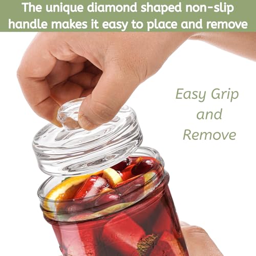 Glass Fermentation Weights 9-Pack with Easy Grip Handles for Wide Mouth Jars