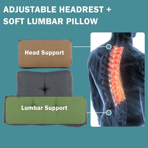 Adjustable Neck and Lumbar Support Pillow Set for Chairs