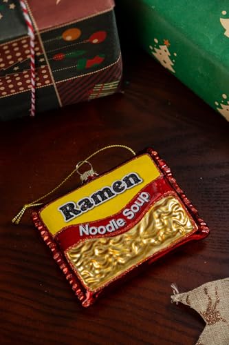 2PCS Glass Ramen Noodles Christmas Ornaments for Holiday Tree Decor