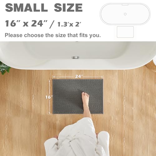 TYUU Non-Slip Bathroom Rug, Quick Dry Absorbent Bath Mat 16"x24"