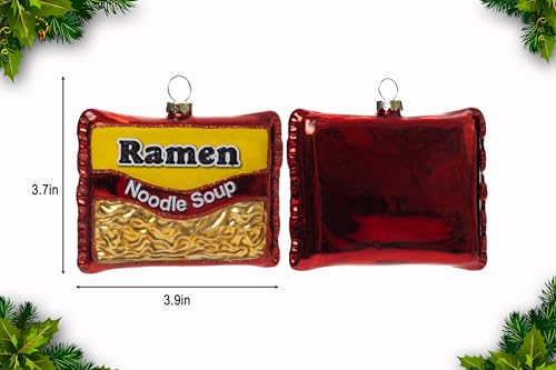 2PCS Glass Ramen Noodles Christmas Ornaments for Holiday Tree Decor