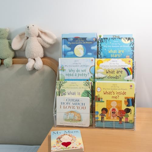 3-Tier Clear Desktop Kids Bookshelf, Portable Tabletop Book Organizer