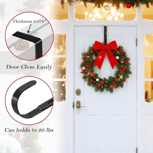 Adjustable Metal Wreath Hanger for Front Door, 12-20" Heavy Duty Door Hook