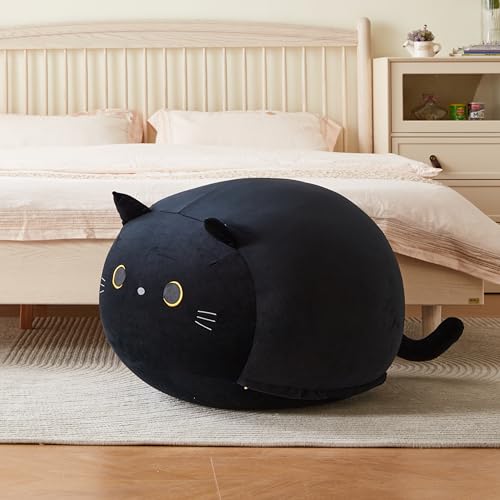 Black Cat Stuffed Animal Storage Bean Bag Chair Cover for Kids