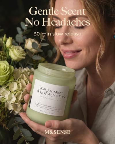 Eucalyptus & Mint Scented Jar Candle - 19.4oz Soy Wax, 110-Hour Burn