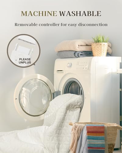 Heated Mattress Pad Queen Size with Dual Control & Timer