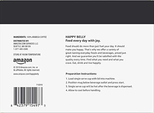 Happy Belly Dark Roast Coffee Pods 100 Count, Keurig Compatible