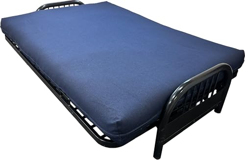Full Size Denim Futon Mattress Cover - Thick, Durable Dark Blue