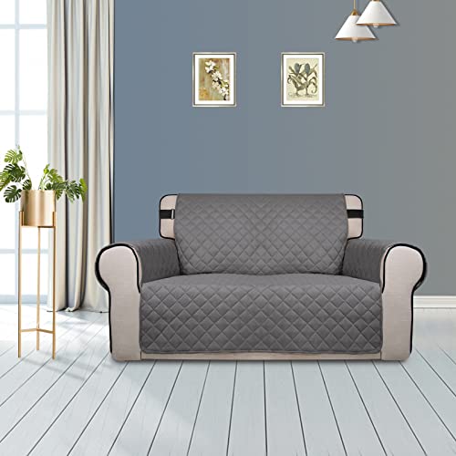 Reversible Water Resistant Loveseat Sofa Cover - Gray/Light Gray